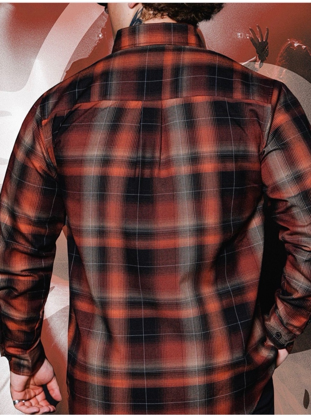 DIXXON Red and Black Plaid Button-Down Shirt - Picture 2 of 4